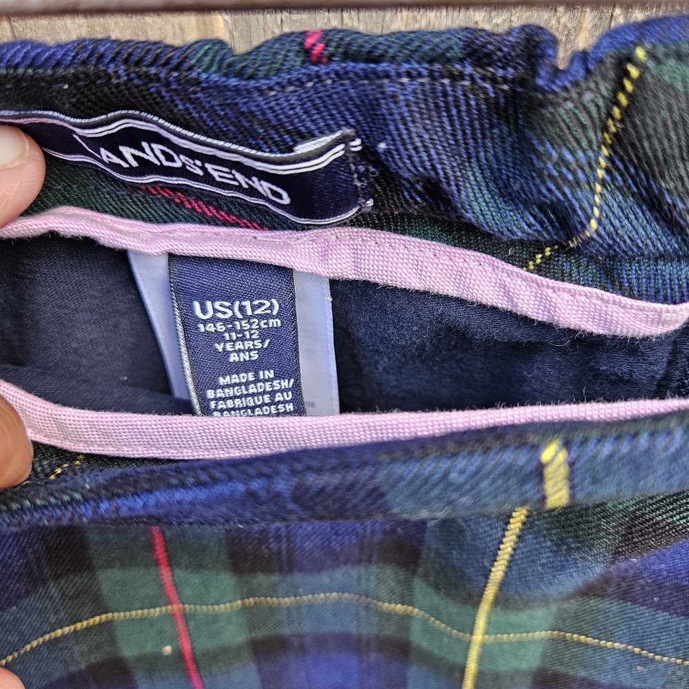 Lands'End Plaid Mini Skirt with Button Detail Size 12 - Picture 15 of 15